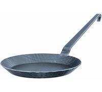RÖSLE Wrought-Iron Frying Pan 1888 Series, Wrought-Iron Frying Pan for Crispy Fried Potatoes and Quick-Fried Meat, Hook Style, Suitable for Grilling and Induction, Black, 24 cm