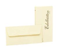 Rössler 2032388803 DL Deckle Edged Hammer Embossed Lined Envelope - Ivory