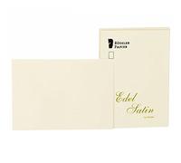 Rössler 2052838004 A6 Edel Satin Flat Smooth Card - Ivory (Pack of 20)