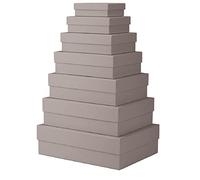 Rössler Boxline 13411453490 Gift Box with Lid Set of 7 Taupe Cardboard Boxes Rectangular