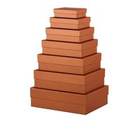 Rössler Boxline 13411453540 Gift Box with Lid Set of 7 Copper Cardboard Boxes Rectangular