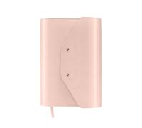Rössler Organiser with A5 Notebook and Ballpoint Pen, Soft Surface, 160 Pages, Ruled, Golden Clasps (Peach)