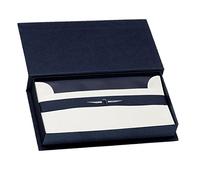 Rössler Papier 1056831009 - Kaartencassette DL/DL, 15/15, Papier Royal, blauw/wit geribd