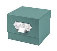 Rössler Papier 1325452380 S.O.H.O. Photo Box Storage Box, Opal, 167 x 125 x 152 mm, with Inscribable Insert, Pack of 1, Index Box DIN A6