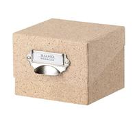 Rössler Papier 1325452390 - S.O.H.O. Photo Box Storage Box, Cacao, 167 x 125 x 152 mm, with Writeable Insert, Pack of 1, Index Box DIN A6