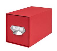 Rössler SOHO CD Storage Box with Metal Index Holder - Red