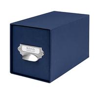 Rössler SOHO CD Storage Box with Metal Index Holder - Navy Blue
