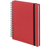 Rössler Papier 1875452361 - S.O.H.O. Wire-O notitieboek met elastiek, DIN A5, 21,8 x 15,5 x 2 cm, 80 vel, rood, 1 stuk