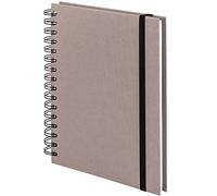 SOHO A5 Wire Bound Notebook with Plain Paper and Elasticated Closure - Taupe