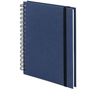 Rössler Papier 1875452901 - S.O.H.O. Wire-O notitieboek met elastische sluiting, DIN A5, 21,8 x 15,5 x 2 cm, 80 vel, Navy, 1 st.