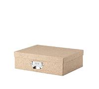 Rössler S.O.H.O. 1343452390 Storage Box with Lid, 337 x 105 x 255 mm, Cacao, with Handle and Writeable Insert Label