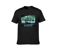 ROESXANP Alaska Deadliest Catch Merchandise Men's Unisex Black Graphic Tee XL