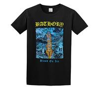 ROESXANP Men's Bathory Blood On Ice Black Metal Trash T-Shirts Black L
