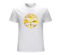ROESXANP Men's Distressed Gold Iron Banner Odern Fit Tri-Blend T-Shirts White L