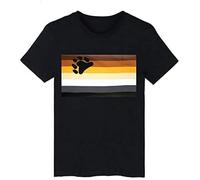 ROESXANP Men's Lgbtqia Bear Brotherhood Gay Pride Flag Black XL T-Shirts Black S