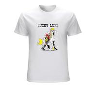 ROESXANP Men's Lucky Luke Movie Poster T-Shirts White S