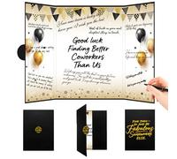 Roetyce Coworker Farewell Decorations, Black Gold Good Luck Finding Better Coworkers Than Us Guest Book Jumbo Card, Farewell Signature Board Gift, Going Away/Goodbye Party Supplies for Job Change