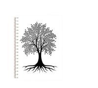 ROEUIPG 3pcs Tree Of Life Spiral Notebook Faith Belief Note Book Inspirational Super Plant Dairy Journal Black White Art Cover Blank Line(Color-10)