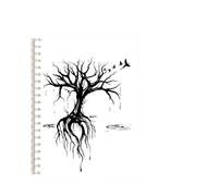 ROEUIPG 3pcs Tree Of Life Spiral Notebook Faith Belief Note Book Inspirational Super Plant Dairy Journal Black White Art Cover Blank Line(Color-8)
