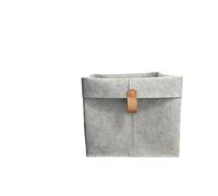 ROEUIPG Collapsible Storage Box Felt Storage Basket Creative Convenient Organizer Folding Hallway Entrance Key Small Box(Light Grey,23x23x26cm)