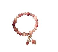 ROEUIPG Pink Crystal Stone Bracelet Reiki Energy Strand Bracelets Bangles For Women Blessing Wristband Jewelry