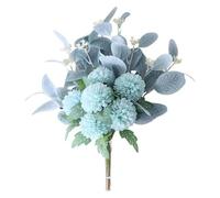 ROEUIPG White Fake Flowers Blue Bouquet Hydrangea Artificial Flowers Chrysanthemum Silk Flowers Artificial for Decoration Flower(Light blue)