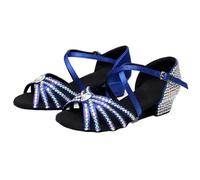 ROEUIPG Women's Latin Dance Shoes Women Summer Water Diamond Latin Female Modern Ballroom Dance Shoes For Latin, Salsa, Tango, Rumba, Cha Cha(Blue,39)