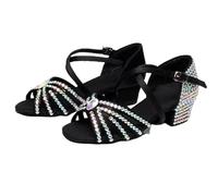 ROEUIPG Women's Latin Dance Shoes Women Summer Water Diamond Latin Female Modern Ballroom Dance Shoes For Latin, Salsa, Tango, Rumba, Cha Cha(Black,35)
