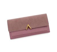 ROEUIPG Women's Wallet Long V-Shaped Buckle Three Fold for Women, Hand-held Bag, Change Card(Rose red)