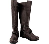 Roeutoo Anakin Skywalker Costume Boots Adult Men Force Knight Anakin Cosplay Black Boots Shoes Halloween Accessories, Brown, 12