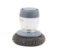 Roexboz 2 IN 1 Soap Dispenser Palm Brush, Kitchen Soap Dispenser Palm Brush Multifunctional Press Cleaning Brush, Steel Dish Scrubber Soap Dispensing Steel Brush