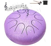 ROFALI Steel Tongue Drum,Rain Drum for Outside Garden, Chakra Drum for Rain Outdoor, Rain Drum for Garden Instrument, Drum Rain Chime Waterproof, 6 Inches 8 Notes(Purple)