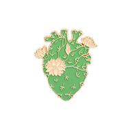 ROFARSO Cactus Heart Enamel Lapel Pin Anatomical Heart Brooch Pins Accessory for Backpacks Badges Hats Bags for Women Girls Kids Gift