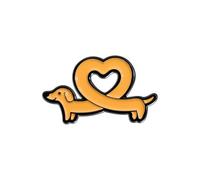 ROFARSO Love Heart Dachshund Enamel Pin Set Dog Love Loop Lapel Pins Fashion Brooch Accessory for Backpacks Badges Hats Bags for Women Girls Kids Gift