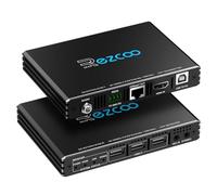 ROFAVEZCO 4K HDMI KVM Extender USB Uncompressed 4K 60Hz HDR Single over Cat5e/6 up to 300ft, 3 Ports USB2.0 Hub POE+RS232+EDID+3.5mm Stereo Audio and Microphone, EX70H2KVM