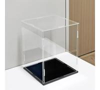 ROFBIHG Acrylic Display Case, Black/White Base Clear Display Case, Clear Collectibles Dustproof Storage Box for Figurines, Building Blocks, Medals, Models, And Blind Boxes(Black,H40cm,L45xW20cm)