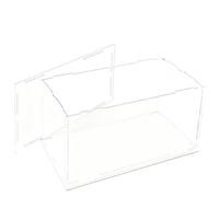ROFBIHG Acrylic Display Case, UV Protected Transparent Show Box, Self-Assembly Transparent Box Dustproof Protection for Figurines/Building Blocks/Medals/Models, Collectibles(White,H15cm,L20xW10cm)