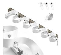 ROFBIHG Aluminum Ceiling Curtain Track - Mute Curtain Rod for Heavy Drapery, Easy Sliding Room Divider for Bedroom Living Room Blackout Drapes, S-Shape Silent Curtain Track(Champagne,210cm(6.9FT))