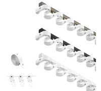 ROFBIHG Ceiling Track System Mute Curtain Rail, with Nano Sliding Beads, Equal Spacing, Ceiling/Wall Mount, Suitable for Home/RV/Hotel/Hospital, Room Divider Curtain Track(Black,170CM(5.6FT))