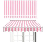 ROFBIHG Heavy Duty Outdoor Awning Replacement Fabric Striped, Water-resistant Polyester Patio Shade Cover, Deck Awnings Retractable Sun for Yard Deck Balcony(Pink,6x2.5m(20x8.2ft))