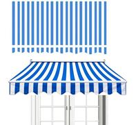 ROFBIHG Heavy Duty Outdoor Awning Replacement Fabric Striped, Water-resistant Polyester Patio Shade Cover, Deck Awnings Retractable Sun for Yard Deck Balcony(Blue,6x3.5m(20x11.5ft))