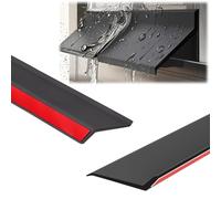 ROFBIHG Rain Deflector for Windows, Self-Adhesive Rubber Weatherproof Strip, 135° Sloped Design - Fast Drainage, for Doors, Cars & RVs, Black Waterproof Seal Strip(2m(6.6ft),4.5cm)