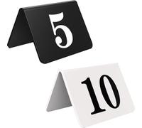ROFBIHG Restaurant Table Tent, Acrylic Tent Table Numbers, Restaurant Double Sided Acrylic Reception Number Stands Signs, Double Sided, Black, for Wedding Birthday Marriage Party Supplies(Clear,1-25)