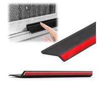 ROFBIHG Self-Adhesive Window Seal Strip, 135° Rain Guard with Drainage Channel - Flexible Rubber Weather Stripping for Doors & RVs, Anti-Aging, Easy Install, Matte Black(2m(6.6ft),4.5cm)