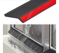 ROFBIHG Window Rubber Seal Strip, Rainproof Door Drip Guard Cover, Black Universal Weather Barrier, Edge Trim, Self-Adhesive Rain Guards for Home Outdoor Window(1m(3.3ft),5.5cm)