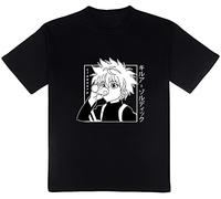 Roffatide Anime 100% Cotton T-Shirt for Men Printed Crewneck T Shirt Short Sleeve Tee Black L