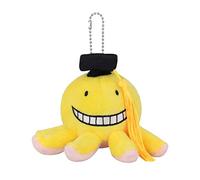 Roffatide Anime Assassination Classroom Keychain Koro Sensei Plush Stuffed Key chain Cartoon Figure Key ring Bag Pendant for Boys and Girls 3.9 inches