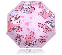 Roffatide Anime Auto Open Umbrella 8 RIBS 39in Cartoon Cute My Melo Umbrellas Compact Folding Travel Umbrella Windproof Waterproof Anti-UV Protection Umbrella Pink