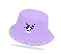 Roffatide Anime Bucket Hat Unisex Cartoon Kuromi Hat Cute Printed Fishing Hat Foldable Sun Hat Packable Beach Hat Purple Medium