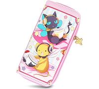 Roffatide Anime Cardcaptor Sakura Wallets for Women Faux Leather Pink Long Wallet Ladies Purse